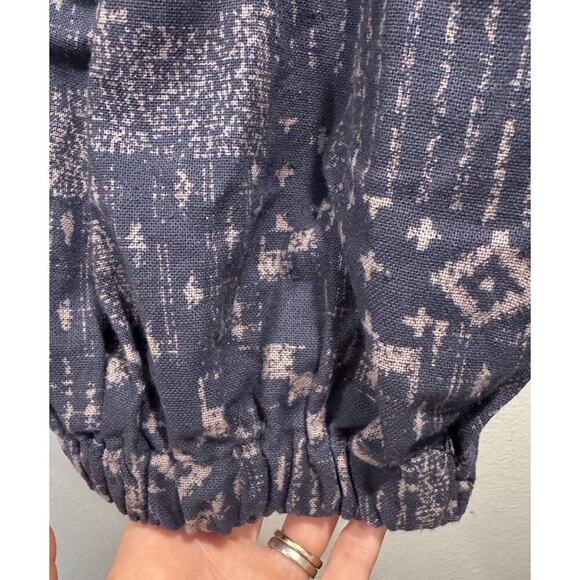 Unbranded Blue Print Harem Crop Pants Cotton Boho Festival Elastic Waist Hippie - Picture 9 of 9